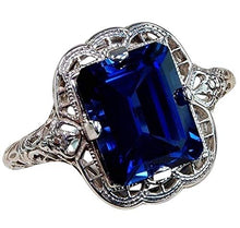 Load image into Gallery viewer, Huge Natural 3.5Ct Tanzanite Silver Ring Women Wedding Engagement (mazarine #8)