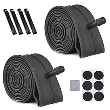 Load image into Gallery viewer, CEISPOB 2 Pack Bike Inner Tube with 4 Tire Levers 22/24/26 inch, Bicycle Tube Replacement for 32mm Schrader Valve Road MTB Bike Inner Tubes Durable Butyl Rubber Bike Tires (26" x 1.75" - 2.125")