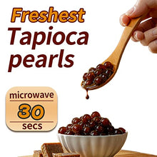 Load image into Gallery viewer, EASY BUBBLE TEA, Brown Sugar Flavor, Authentic instant Boba tea Bubble tea Pearl tapioca Milk Tea Kit, under 1minute (Molasses with Boba,Paper Straws,microwaveable cup 5 Servings)