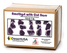 Load image into Gallery viewer, DesertUSA Uruguayan Amethyst Cut Base from Basalt (1/2 to 1 lb, Deep Purple Amethyst) Plus, Bonus Mineral Included