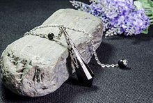 Load image into Gallery viewer, Natural Black Obsidian Pendulum Crystal Quartz Pendant Dowsing Tool,Chakra Reiki Meditation (Black Obsidian-Silver)
