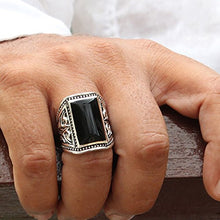 Load image into Gallery viewer, VY JEWELRY Solid 925 Sterling Silver Onyx Men Ring - Made in Thailand - Size 13.5
