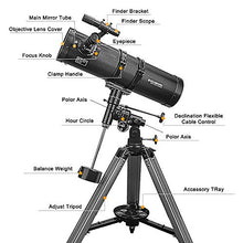 Load image into Gallery viewer, Telescope, Polaris 130EQ Newtonian Professional Astronomical Reflector Telescope Comes with Cellphone Adapter with 1.5X Barlow Lens & 1.25-Inch 13 Percent Transmission Moon Filter