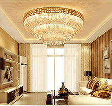 Load image into Gallery viewer, KALRI Modern K9 Crystal Chandelier Flush Mount LED Ceiling Light Fixture Pendant Lamp for Living Room Bar Shop (Dia 31.5'')
