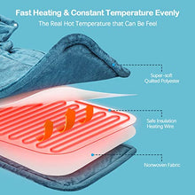 Load image into Gallery viewer, Heating Pad for Neck and Shoulders, 2lb Large Weighted Neck Heating Pad Electric for Neck Shoulder Pain Relief, 6 Heat Settings 4 Auto-Off, Gifts for Women Men Mom Dad, 16"x23" (Blue)