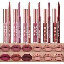 Load image into Gallery viewer, 12Pcs Matte Liquid Lipstick + Lip Liner Pens Set, One Step Lips Makeup Kits Pigment Velvety Nude Lip Stain Waterproof Long Wear Lip Gloss Make up Gift Set