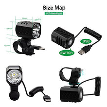 Load image into Gallery viewer, Super Bright Bike Light USB Rechargeable, Te-Rich 1200 Lumens Waterproof Road/Mountain Bicycle Headlight and LED Taillight Set with 4400 mAh Battery