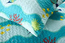 Load image into Gallery viewer, TT LINENS 2 Piece Kids Quilt Set Lightweight Bedspread Decoration Throw Blanket Teens Boys Girls Bed Printed Beach Sea Sea Life Bedding Coverlet Comforter Set/ 277 Fish Quilt (Twin)