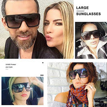 Load image into Gallery viewer, ROYAL GIRL Premium Oversized Sunglasses Women Flat Top Square Frame Shield Fashion Glasses (Silver Mirror, 77)