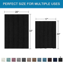 Load image into Gallery viewer, Bathroom Rugs Bath Mats Sets Super Absorbent Chenille Striped Bath Mats Non Skid Machine Wash Dry Rugs for Bathroom Floor Set of 2(Taupe Brown, 24 x 36 Plus 20 x 32 - Inches)