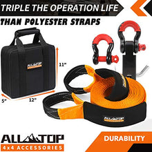 Load image into Gallery viewer, ALL-TOP Nylon Recovery Kit with Hitch Receiver: 3" x 20' (35,000lbs) 100% Nylon Santch Strap + 2" Shcakle Hitch Receiver + 3/4 HD Shackles (2pcs) with Isolator + Storage Bag