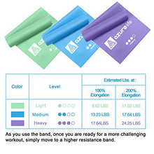 Load image into Gallery viewer, A AZURELIFE Resistance Bands, Professional Non-Latex Elastic Exercise Bands, 5 ft. Long Stretch Bands for Physical Therapy, Yoga, Pilates, Rehab, at-Home or The Gym Workouts, Strength Training