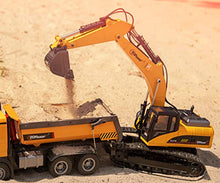 Load image into Gallery viewer, Top Race 23 Channel Hobby Remote Control Excavator and Construction Dump Truck; V4, Construction Vehicle RC Tractor, Full Metal Excavator Toy, Carries 180 Lbs, Diggs 1.1 Lbs Per Cubic Inch: