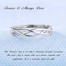 Load image into Gallery viewer, Aeici 925 Sterling Silver Engagement Wedding Band Ring for Women and Men Twisted Waterdrop Moonstone
