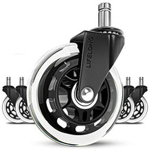 Load image into Gallery viewer, Office Chair Wheels Replacement Rubber Chair casters for Hardwood Floors and Carpet, Set of 5, Heavy Duty Office Chair Ball casters for Chairs to Replace Office Chair mats - Universal fit