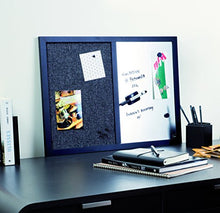 Load image into Gallery viewer, MasterVision Combo Dry Erase Whiteboard and Grey Fabric Bulletin Board, 18" x 24", Black Frame (MX04433168)