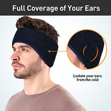 Load image into Gallery viewer, Arcweg Winter Ear Warmers Fleece Sports Headbands Thermal Stretchy Ear Muffs Moisture Wicking Running Head Bands for Women Men Cycling Yoga Skiing Outside Sports Blue