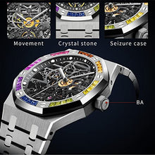 Load image into Gallery viewer, Automatic Mechanical Watch Skeleton Stainless 50M Waterproof Anti Shock Casual Diver Men Wrist Watch Sterling Watches Chronograph Analog Business Casual Fashion Adjustable Stainless Steel Band
