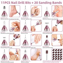 Load image into Gallery viewer, ISTON 36-piece Professional Manicure & Pedicure Kit, Cordless Nail Drill Machine, 20000RPM,11Pcs Bits, 4 Speed, Electric Nail File Set, Nails Care Kits, Manicure Pedicure Tools, Storage Case