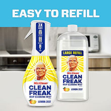 Load image into Gallery viewer, Mr. Clean All Purpose Cleaner, Clean Freak Mist Cleaning Kit for Bathroom & Kitchen Cleaner, Lemon Scent, Includes 1 Spray Bottle (16 oz) and 1 Large Refill (30.9 oz)