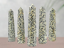Load image into Gallery viewer, Dalmatian Jasper Crystal Towers ~ Natural Healing Crystal Point Obelisk for Reiki Healing and Crystal Grid (3" to 4" INCH)