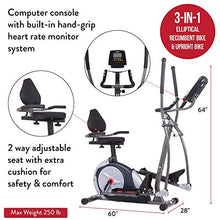 Load image into Gallery viewer, Body Champ 3-in-1 Home Gym, Upright Exercise Bike, Elliptical Machine & Recumbent Bike, Trio Trainer Exercise Machine Plus Two Upper Body Options, Silver, BRT7989