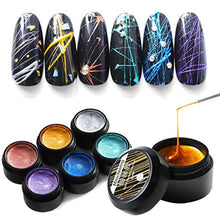 Load image into Gallery viewer, 6 Color Nail Art Nail Spider Gel Set Matrix Gel Paint Design Nail Wire Drawing Nail Gel For Line Uv Gel Nails, Acrylic Nails, Natural Nails (Shipping from USA)