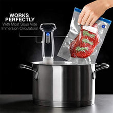 Load image into Gallery viewer, VICARKO Vacuum Sealer Zipper Bags BPA Free with Air Valve Double Layers Sous Vide Cooking Replacement for Portable Handheld Pump Reusable Resealable Plastic Sandwich Freezer Bags for Food Storage Kitchen Gallon Size