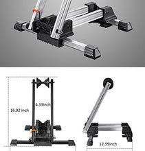 Load image into Gallery viewer, RELIANCER Sports Foldable Alloy Bicycle Stand Bike Floor Parking Rack Steady Wheel Holder Fit 20"-29" Bikes Indoor Home Garage Bike Storage Tires Rack Holder Silver