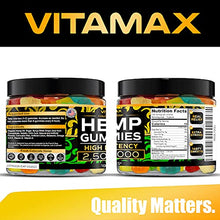 Load image into Gallery viewer, Vitamax Hemp Gummies - Great for Peace & Relaxation - 2,500,000 - Natural Fruit Flavors Tasty Relief – Made in USA – Relaxing Gummies – 100ct