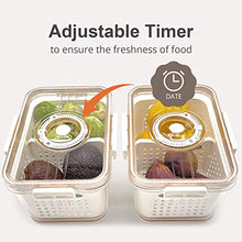 Load image into Gallery viewer, OCOSOLO Vegetable Storage Containers for Fridge, Produce Saver Containers Refrigerator Organizer Bins,BPA-Free Plastic Produce Keepers with Lid & Colander for Fruits, Salad, Lettuce, Berry (3 Pack)