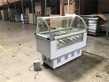 Load image into Gallery viewer, Commercial Ice cream Display Freezer, 53"Width, 110V, 14 Pan Gelato Show case Glass top Dipping Cabinet-Restaurant Groceries Kitchen F14