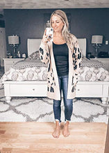 Load image into Gallery viewer, ZESICA Women's Long Sleeves Open Front Leopard Print Button Down Knitted Sweater Cardigan Coat Outwear with Pockets