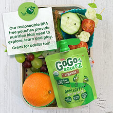 Load image into Gallery viewer, GoGo squeeZ Organic Fruit on the Go, Apple Apple, 3.2 oz. (12 Pouches) - Tasty Kids Applesauce Snacks Made from Organic Apples - Gluten Free Snacks For Kids - Nut & Dairy Free - Vegan Snacks