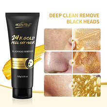 Load image into Gallery viewer, Blackhead Remover Mask, 24K Gold Peel Off Mask, Gold Facial Mask Anti-Aging, Deep Cleansing, Reduces Fine Lines& Wrinkles Great for All Skin, With Blackhead Remover Extractor Tools Kit & Mask Brush