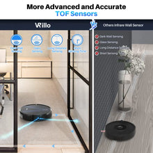 Load image into Gallery viewer, vrillo J050 Robot Vacuum and Mop Cleaner 2200Pa Strong Suction, APP&Remote Control, Wi-Fi, Compatible with Alexa and Self-Charging, Ideal for Carpet, Hard Floors, Pet Hair Cleaning
