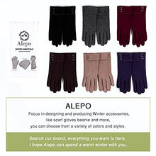 Load image into Gallery viewer, Womens Winter Warm Gloves, Touchscreen Texting Fleece Lined Windproof Driving Gloves Hand Warmer By Alepo (Black&Burgundy-L)