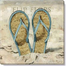 Load image into Gallery viewer, Sullivans Darren Gygi Coastal Canvas Wall Art, Museum Quality Giclee Print, Gallery Wrapped, Handcrafted in The USA (20x20, Flip Flops)