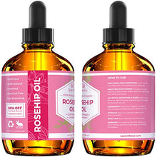 Load image into Gallery viewer, Rosehip Seed Oil by Leven Rose, 100% Pure Organic Unrefined Cold Pressed Anti Aging Rose Hip Moisturizer for Hair Skin & Nails, 4 Fl. oz