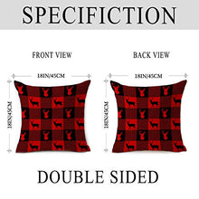 Load image into Gallery viewer, Hexagram Red Buffalo Check Plaid Christmas Pillow Cover 18x18,Cotton Line Christmas Throw Pillow Cover Farmhouse Christmas Decor for Home Couch,Winter Holiday Pillow Cover