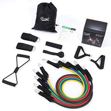 Load image into Gallery viewer, Recredo Resistance Bands Set 13pcs, Workout Bands, Exercise Bands Set with Door Anchor, Handles and Ankle Straps, Stackable Up to 150 lbs, for Resistance Training, Physical Therapy, Home Workouts