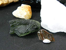 Load image into Gallery viewer, Synergy 12 Set Phenakite Moldavite Natrolite Petalite Danburite Tektite Azeztulite Scolecite Herderite Tanzanite Brookite Satyaloka 283 Gr