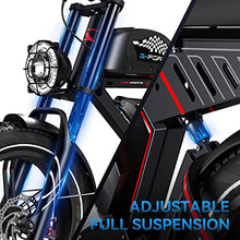 Load image into Gallery viewer, ZM Electric Bike with 750W Motor,20" x 4" Fat Tires Electric Bicycle for Adults with 48V 33.5Ah/20Ah Removable Battery 28 MPH 7 Speed System, Dual Suspension, Dual Hydraulic Brakes