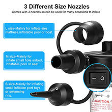 Load image into Gallery viewer, Electric Air Pump, AGPtEK Portable Quick-Fill Air Pump with 3 Nozzles, 110V AC/12V DC, Perfect Inflator/Deflator Pumps for Outdoor Camping, Inflatable Cushions, Air Mattress Beds, Boats, Swimming Ring