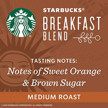 Load image into Gallery viewer, Starbucks Medium Roast K-Cup Coffee Pods — Breakfast Blend for Keurig Brewers — 6 boxes (60 pods total),10 Count (Pack of 6)