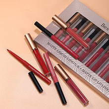 Load image into Gallery viewer, BestLand 12Pcs Matte Liquid Lipstick + Lip Liner Pens Set, One Step Lips Makeup Sets Pigment Velvety Nude Lip Stain Waterproof Long Wear Lip Gloss Make up Gift Set (Set B)