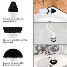 Load image into Gallery viewer, Electric Spin Scrubber 360 Cordless Power Bathroom Scrubber Tub and Tile Shower Scrubber, Floor Scrubber with Long Handle and 3 Replaceable Cleaning Brush Heads for Cleaning Tile Wall Bathtub Kitchen