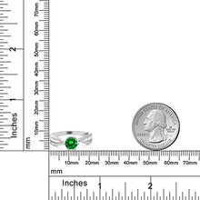 Load image into Gallery viewer, Gem Stone King 925 Sterling Silver Green Simulated Emerald Women's Engagement Ring (1.69 Ct Round Cut) (Size 6)