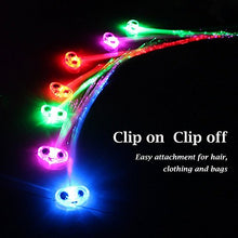 Load image into Gallery viewer, Midafon 15 Pack LED Color Changing Fiber Optic Hair Lights Barrettes Light Up Party Favors Glow Toys Supplies