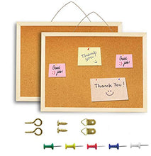 Load image into Gallery viewer, 2 Pack Cork Board Bulletin Board, Hanging Pins Board, Frame Linen Wall -Message Vision Board (2 Pcs 11.7 x 15.8 inch)
